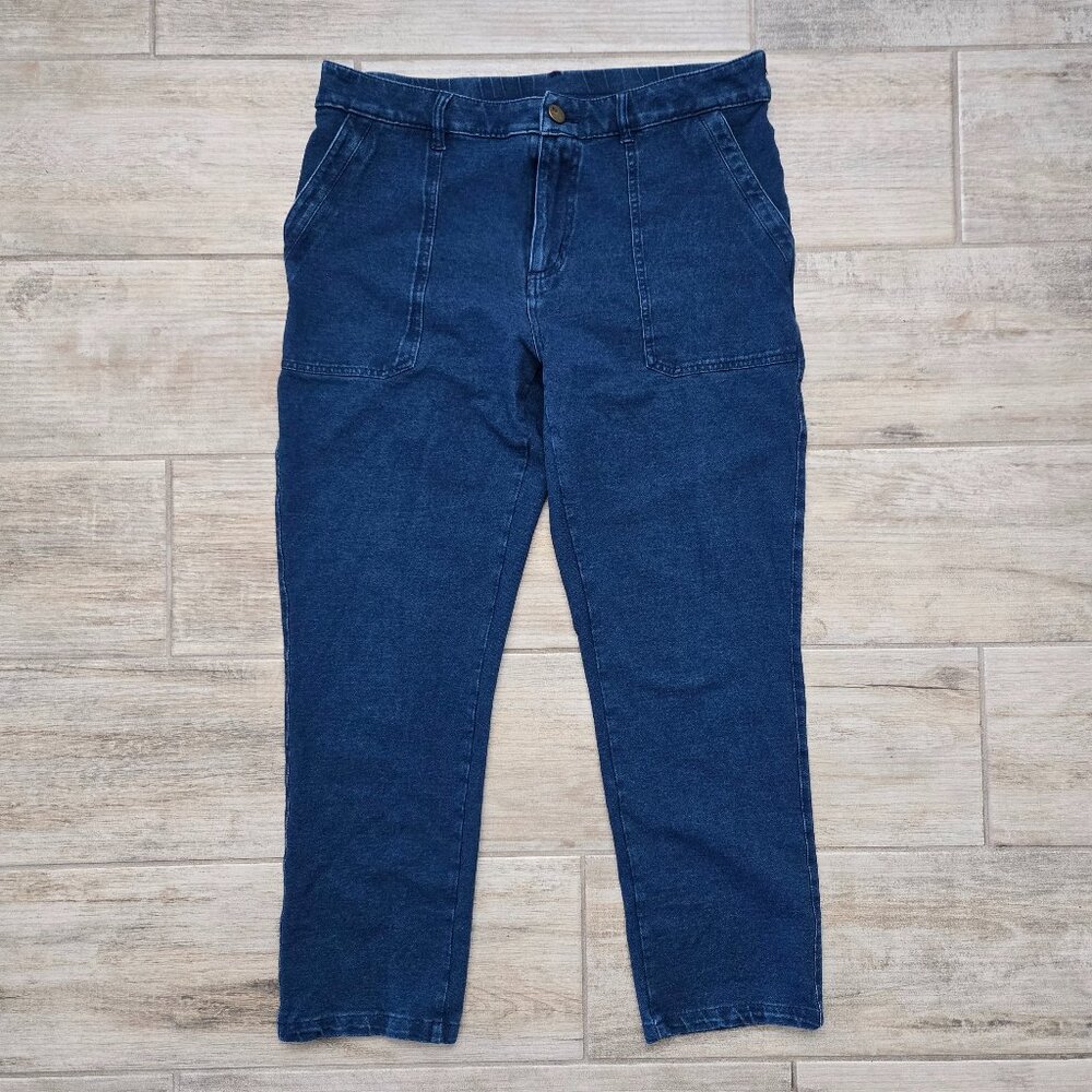LOGO by Lori‎ Goldstein Stretch Denim Jeans Women's Patch Pocket Everyday Dark M